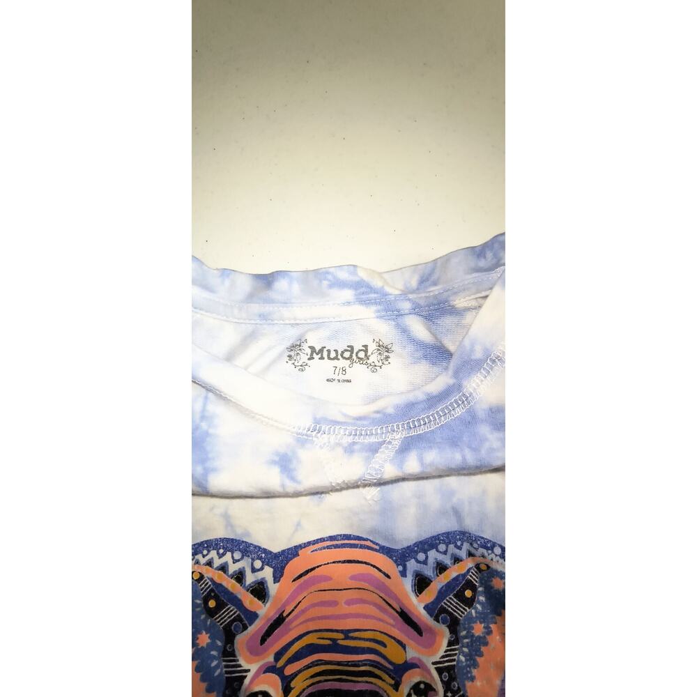 Mudd Girl Tie Dye Elephant Crew Neck Sweatshirt Pullover Causal Blue Sz 7/8 G001 - Picture 3 of 4
